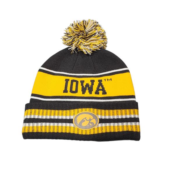 pukkainc Other - University of Iowa Stocking Hat Iowa Hawkeye Football Cuffed Knit Hat One Size